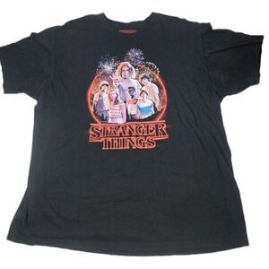 Stranger Things  Show Netflix Promo T-Shirt Size 2XL Black‎ Short Sleeve Graphic
